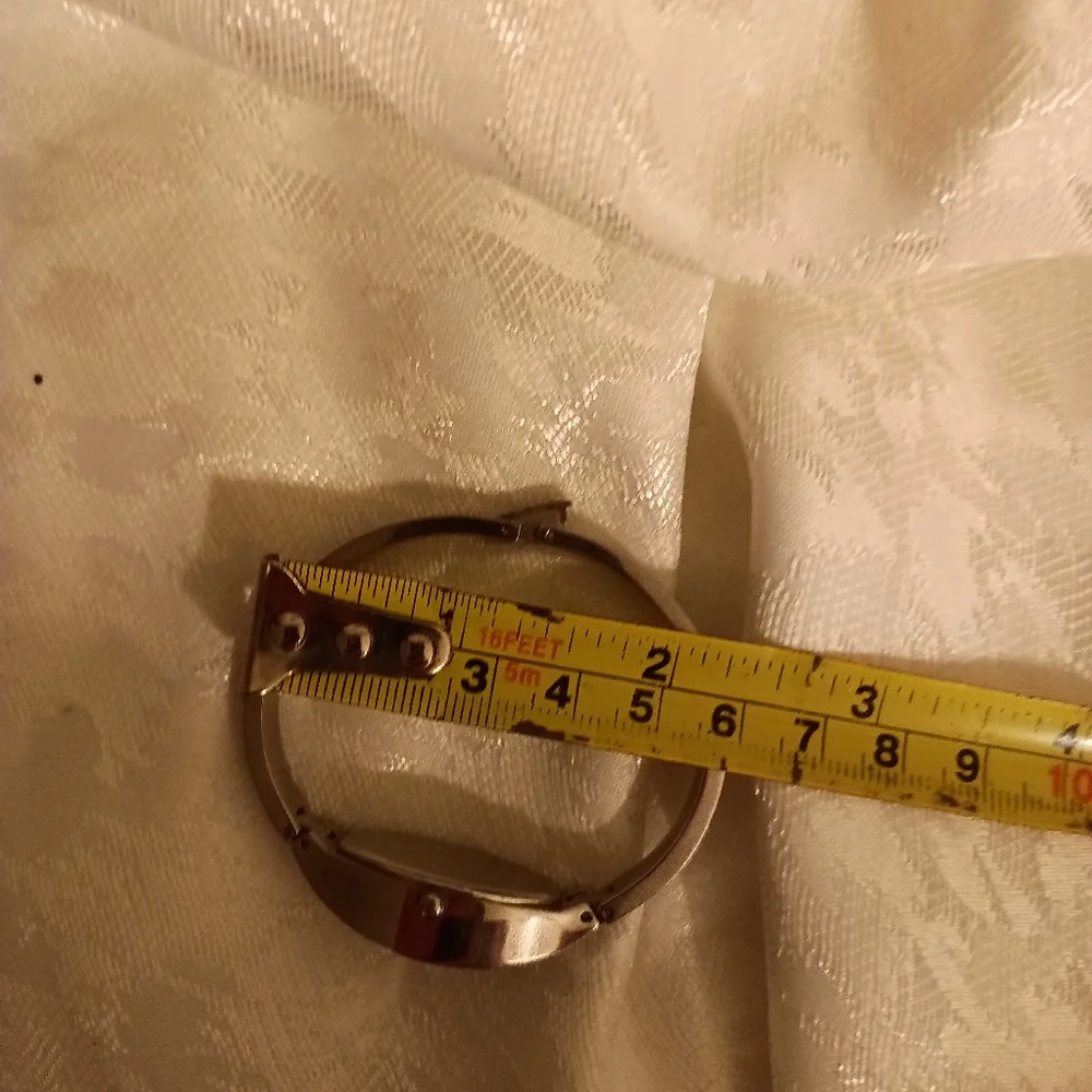 Fossil ES9338 rhinestone face silver bracelet watch
